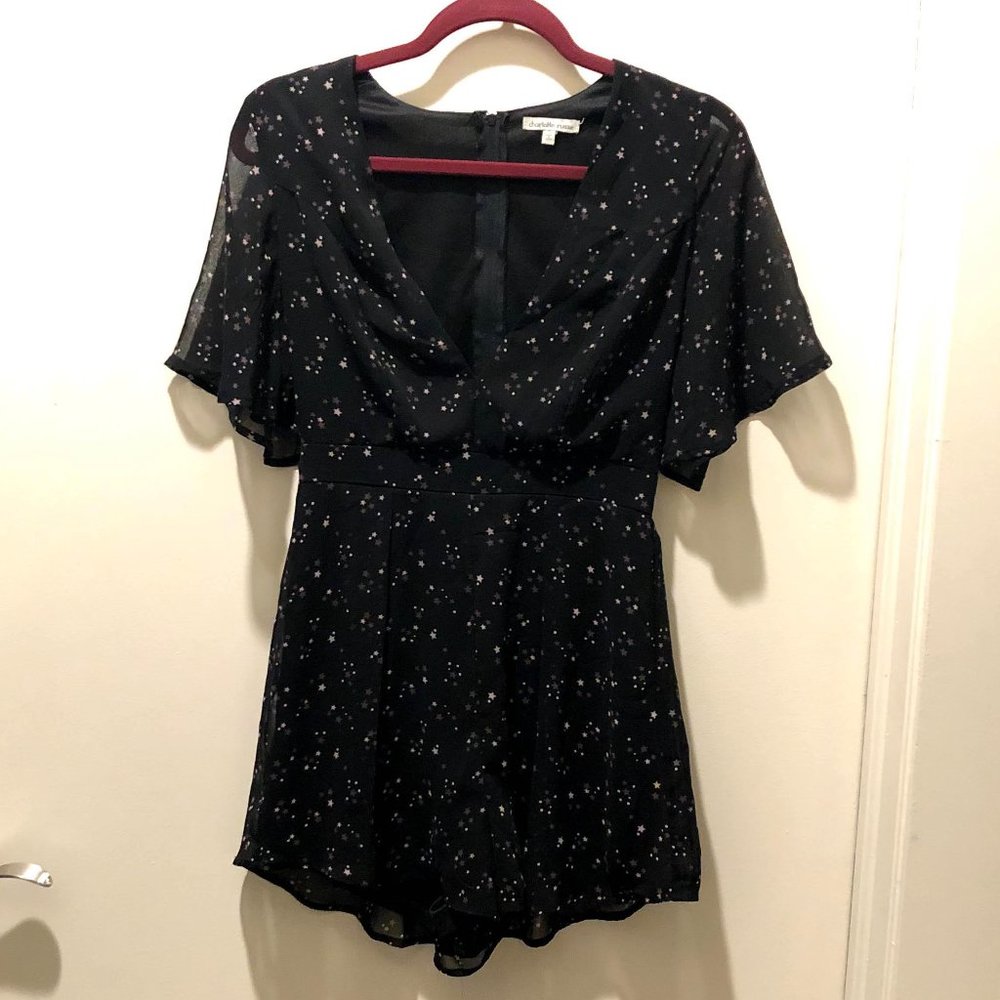 Charlotte Russe v-neck starry romper